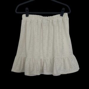 CeCe Ivory Eyelet Mini Skirt